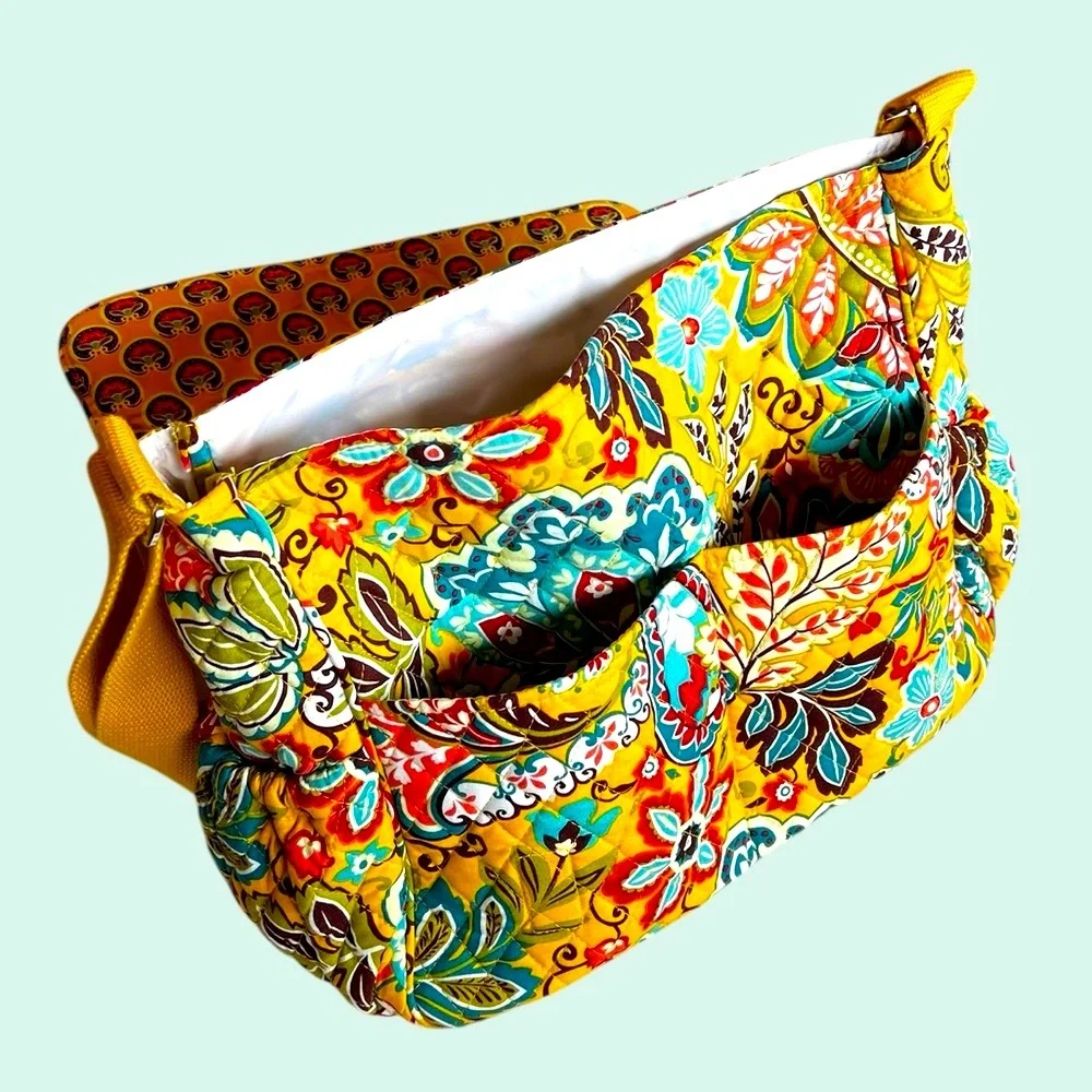 Vera Bradley Diaper Bag Yellow Floral Paisley EUC